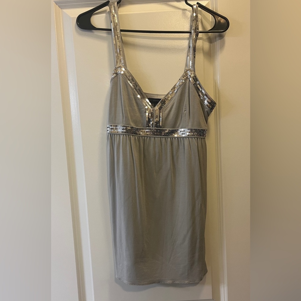 Express Silver Sequin Dressy Tank